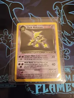 Pokemon Dark Alakazam TCG Team Rocket Holo Vintage Card 1/82 Unlimited Rare LP - Image 3