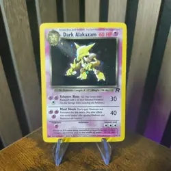 Pokemon Dark Alakazam TCG Team Rocket Holo Vintage Card 1/82 Unlimited Rare LP - Image 1