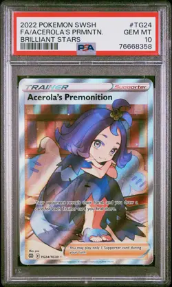 2022 Pokemon SWSH Brilliant Stars #TG24 FA Acerola's Premonition PSA 10 Gem Mint - Image 1