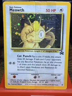 2000 Meowth Black Star Promo #10 Gameboy Holo Pokemon TCG Sealed SWIRL MINT - Image 2