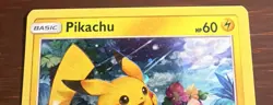 Pikachu SM86 Sun & Moon Black Star Promo SWIRL Cosmos Holo Pokemon Card LP+ - Image 2