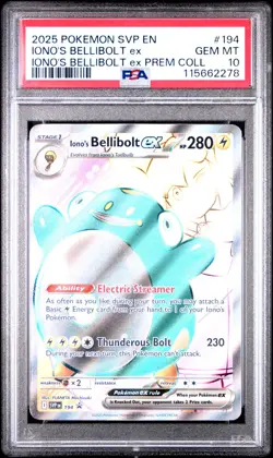 2025 POKEMON SVP EN-SV BLACK STAR PROMO #194 IONO'S BELLIBOLT EX PSA 10 - Image 1