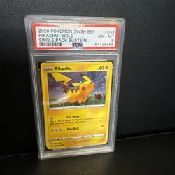 Pokemon TCG Pikachu Holo SWSH Promo 2020 SWSH039 English PSA 8 - Image 1