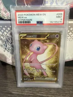 Pokemon Mew EX TCG Scarlet Violet 151 Holo Hyper Rare Card 205/165 PSA 9 Mint - Image 1