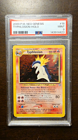 Pokemon TCG PSA 9 Typhlosion Holo Rare Unlimited 18/111 Neo Genesis 2000 Eng - Image 1