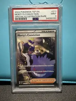 Pokemon TCG Morty's Conviction Scarlet & Violet Temporal Forces 211/162 PSA9 - Image 1