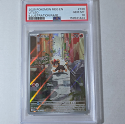 Pokemon TCG Litleo 139/132 ME01 Mega Evolution Holo Illus Rare PSA 10 EN - Image 1