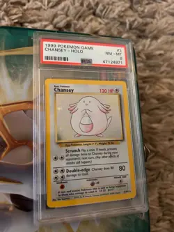 Wizards 1999 Pokemon TCG Base Set Chansey Holo Rare 003/102 PSA 8 English - Image 1