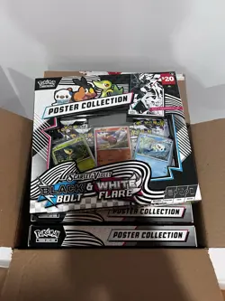 Pokemon Unova Poster Collection Black Bolt White Flare X 6 - Opened Case 6 pack - Image 1