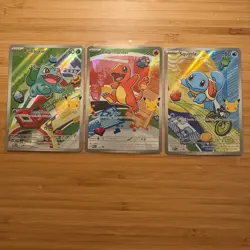 NM Pokemon TCG Kanto Starters First Partner Illustration Collection Set Series 1 - Image 1