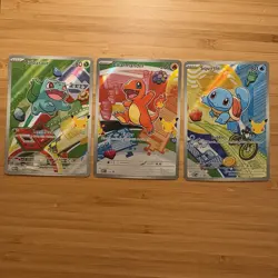 NM Pokemon TCG Kanto Starters First Partner Illustration Collection Set Series 1 - Image 2
