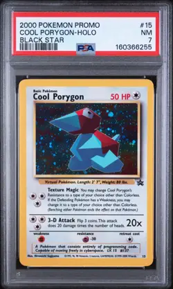 2000 Pokemon Promo Black Star #15 Cool Porygon-Holo Black Star PSA 7 - Image 1