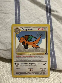 1999 Pokemon TCG Dragonite Card WB Stamped Movie Promo 5 WOTC Black Star - Image 1
