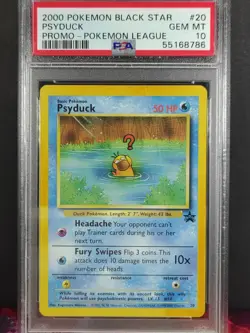 PSA 10 Psyduck 20/53 - WOTC Black Star Promo Gem Mint Pokemon League 2000 - Image 1