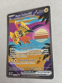 Pokemon TCG Tapu Koko EX Paradox Rift Holo Card 247/182 Special Illustration - Image 3