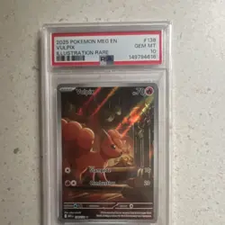Pokemon TCG ME01 Mega Evolution Vulpix Illustration Rare Holo #138/132 EN PSA 10 - Image 1