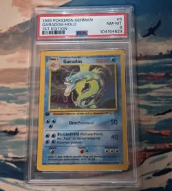 Gyarados Holo Rare 1st Edition 6/102 PSA 8 NM-MT- 1999 Pokemon Base Set GERMAN - Image 1