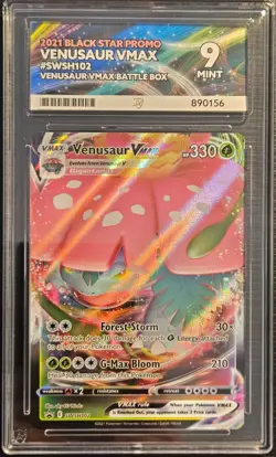 ⭐Ace 9 Venusaur VMAX SWSH102 ⭐Black Star Promo Graded Card Slab Mint Pokemon TCG - Image 1