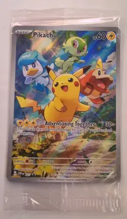 Pokemon TCG Pikachu SVP EN 027 Scarlet & Violet Black Star Promo Holo SEALED - Image 1