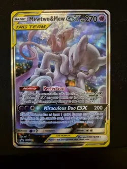 Pokemon Mewtwo and Mew GX Tag Team Black Star Promo SM191 NM - Image 2