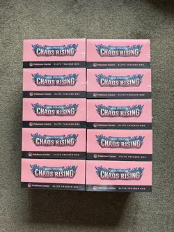 X10 Pokemon TCG Chaos Rising Pokemon Center ETB Elite Trainer Box Factory Sealed - Image 3