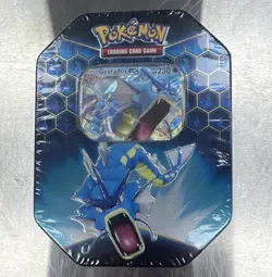 Pokemon TCG Hidden Fates Sealed Gyarados GX Tin Promo Booster Box 10 Cards 2019 - Image 1