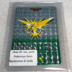 Pokemon Card - 1996 Bandai Carddass - No.145 Zapdos - Green Prism Holo -#1636 - Image 1