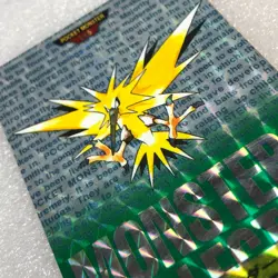 Pokemon Card - 1996 Bandai Carddass - No.145 Zapdos - Green Prism Holo -#1636 - Image 4