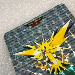 Pokemon Card - 1996 Bandai Carddass - No.145 Zapdos - Green Prism Holo -#1636 - Image 5