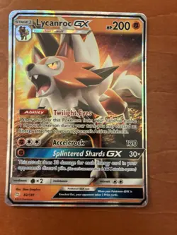 Pokemon TCG Lycanroc GX Full Art Holo Card SM14 Black Star Promo Sun And Moon NM - Image 3