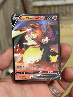 Pokemon TCG Lance's Charizard v SWSH133 Celebrations Black Star Promo Holo - Image 1