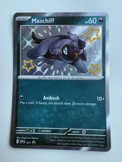 Pokemon TCG Maschiff SVP071 Black Star Promos Paldean Fates Baby Shiny Holo NM - Image 1