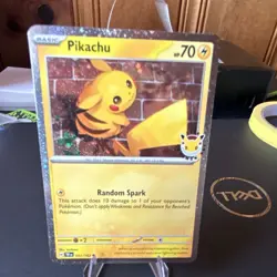 Pikachu 051/162 Holo 70 HP English Pokemon day 2026. NM - Image 1