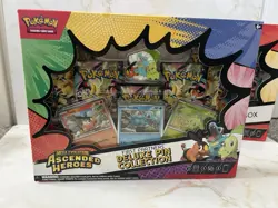 Pokemon Ascended Heroes Pin Collection & Mega Emboar Ex Box Sealed - Image 3