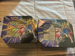 Pokemon TCG Slashing Legends Tin Box Set Lot Of 2 Zacian Ex New Sealed Unopened - Image 1