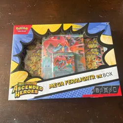 Pokemon Ascended Heroes Mega Feraligatr Ex Box New And Sealed - Image 1