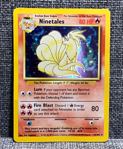 Ninetales 12/102 Base Set Unlimited Pokemon Holo Rare (HP) - Image 1