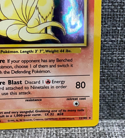 Ninetales 12/102 Base Set Unlimited Pokemon Holo Rare (HP) - Image 3
