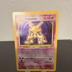 1999 Pokemon TCG Alakazam Base Set Holo Unlimited Rare Card 1/102 - Image 1