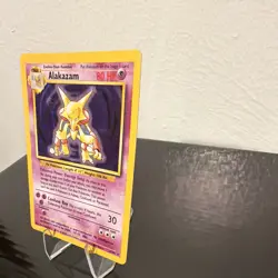 1999 Pokemon TCG Alakazam Base Set Holo Unlimited Rare Card 1/102 - Image 3
