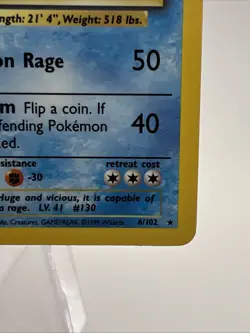 1999 Pokemon GYARADOS #6/102 Base Set Unlimited Galaxy Star Holo Rare English - Image 4