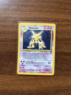 Pokemon TCG Alakazam 1/102 Base Set Holo Rare Unlimited Card - Image 1