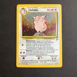Pokemon TCG Clefable 005/130 Base Set 2 Holo Rare Unlimited LP - Image 1