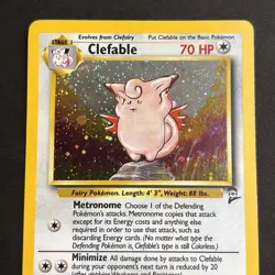 Pokemon TCG Clefable 005/130 Base Set 2 Holo Rare Unlimited LP - Image 2