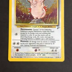 Pokemon TCG Clefable 005/130 Base Set 2 Holo Rare Unlimited LP - Image 3