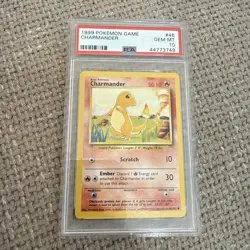1999 Pokemon Base Set Charmander Unlimited 46/102 #46 [PSA 10] GEM MT - Image 1