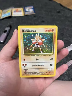 Pokemon TCG Hitmonchan 7/102 Unlimited Holo Rare Base Set LP - Image 2