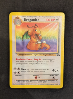 Dragonite 19/62 Non Holo Rare Pokemon Card Fossil Set WOTC 1999 LP/NM - Image 1