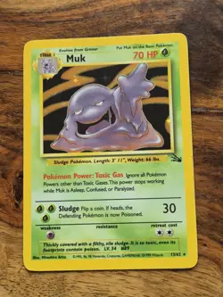 Pokemon Muk TCG Fossil Holo Unlimited Rare Card 13/62 Vintage WOTC NM Condition - Image 1