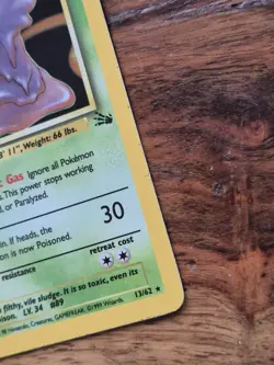 Pokemon Muk TCG Fossil Holo Unlimited Rare Card 13/62 Vintage WOTC NM Condition - Image 3